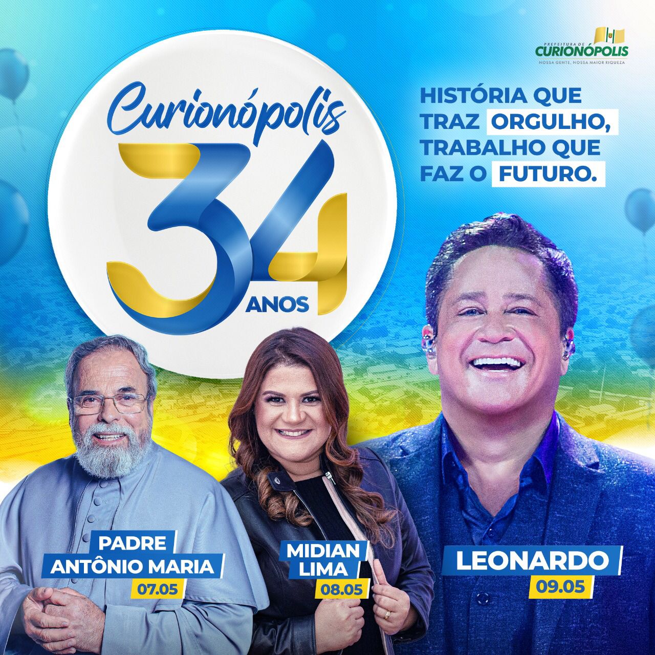 Confira a programação de aniversário de Curionópolis 34 anos