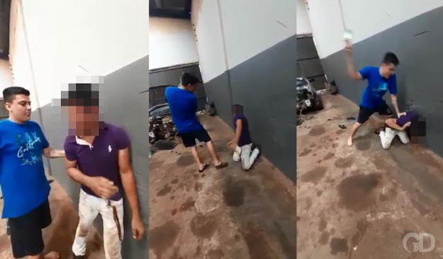 Vídeo mostra homem sendo espancado ao ser cobrado de dívida de R$ 500