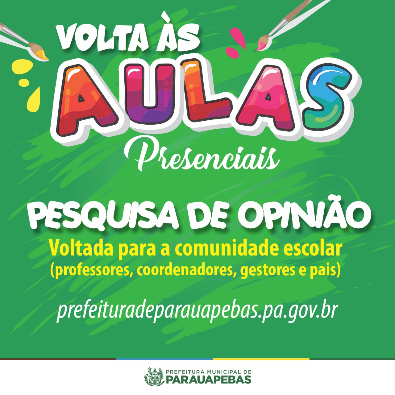 Pesquisa – A Prefeitura de Parauapebas quer saber a opinião da comunidade escolar sobre a retomada das aulas presencias