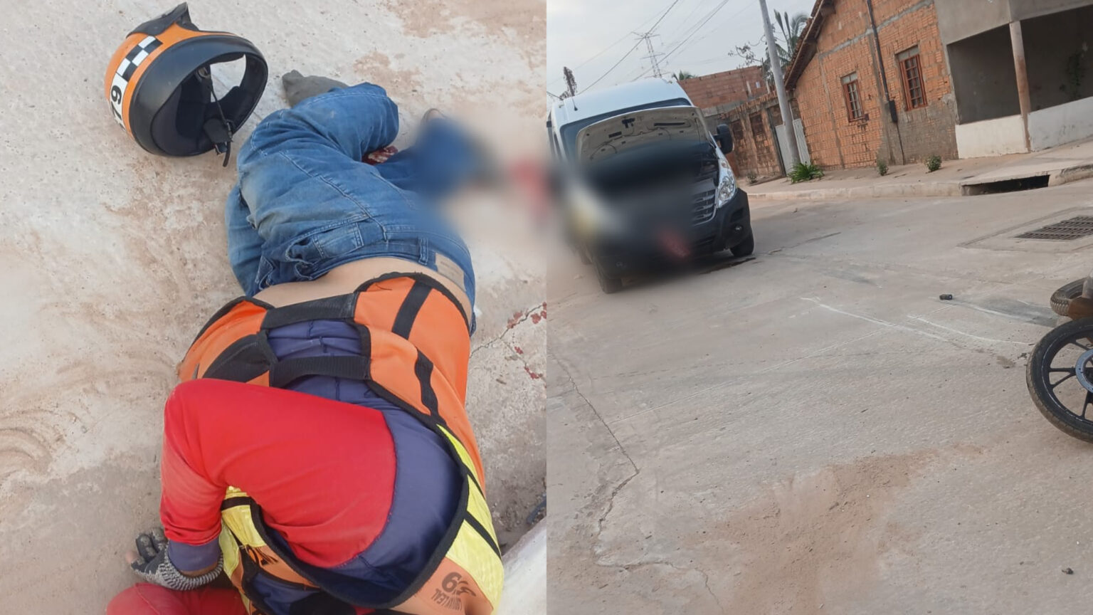 Mototaxista fica ferido após acidente com van em cruzamento em Marabá