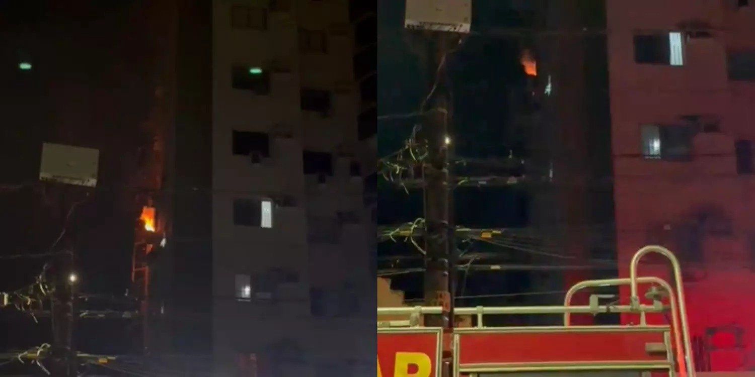 Em Belém apartamento pega fogo em prédio