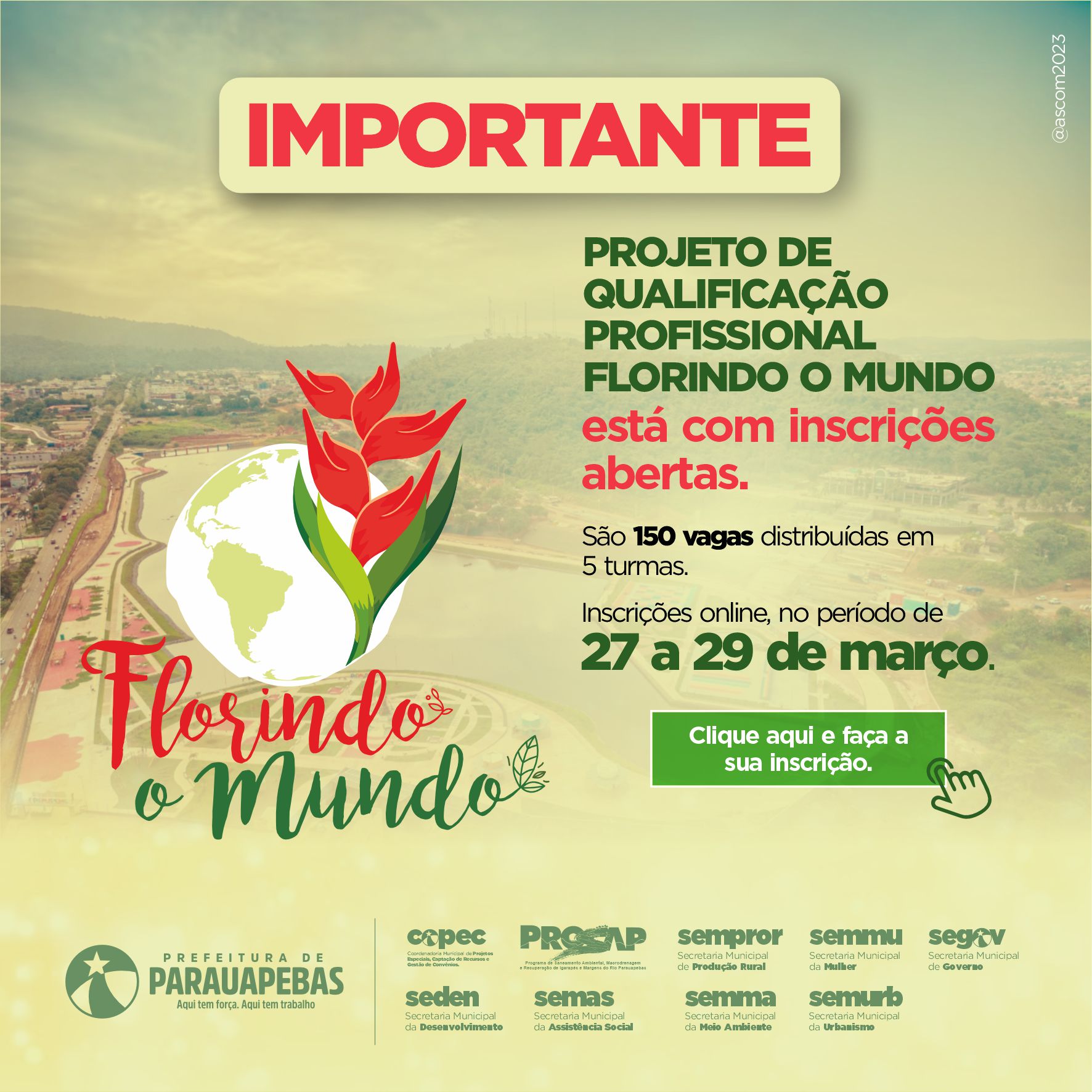 Parauapebas: Projeto de Qualificação Profissional Florindo o Mundo está com inscrições abertas