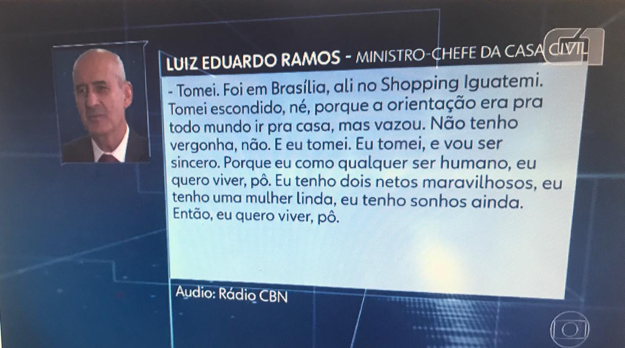 Ministro diz que tomou vacina da Covid `escondido´ ele não sabia que estava sendo gravado e transmitido nas redes sociais