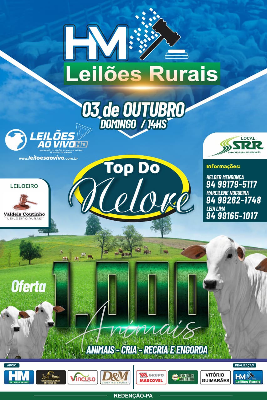 Leilões Rurais 03 de outubro em Redenção-PA