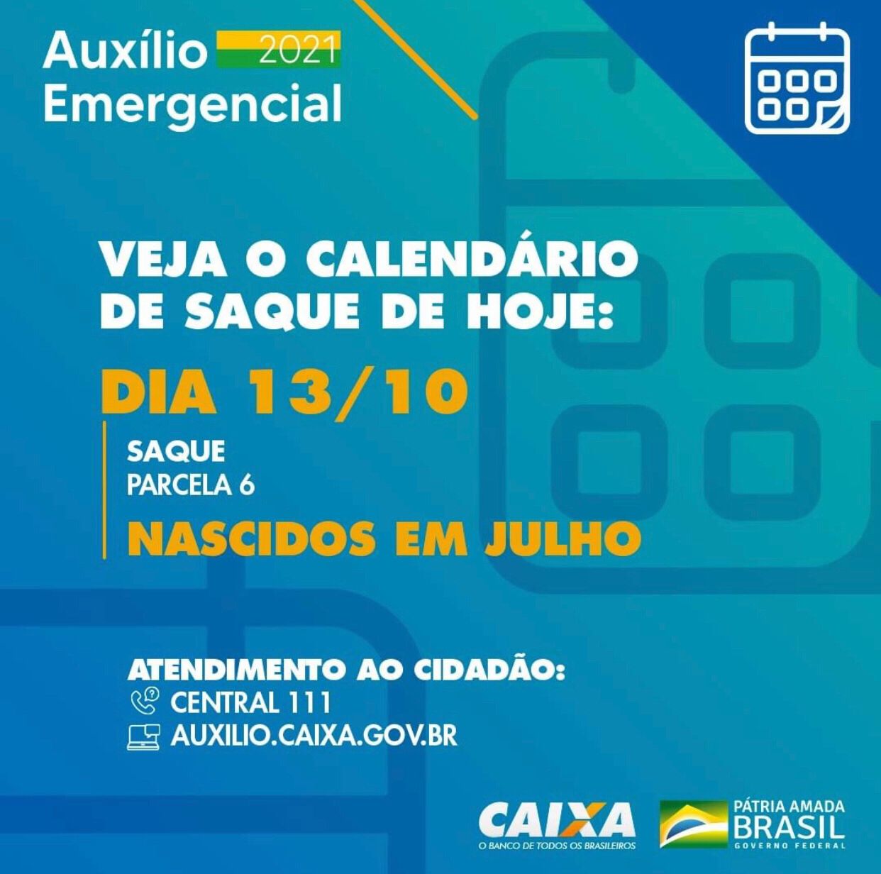 Auxílio emergencial: nascidos em julho podem sacar