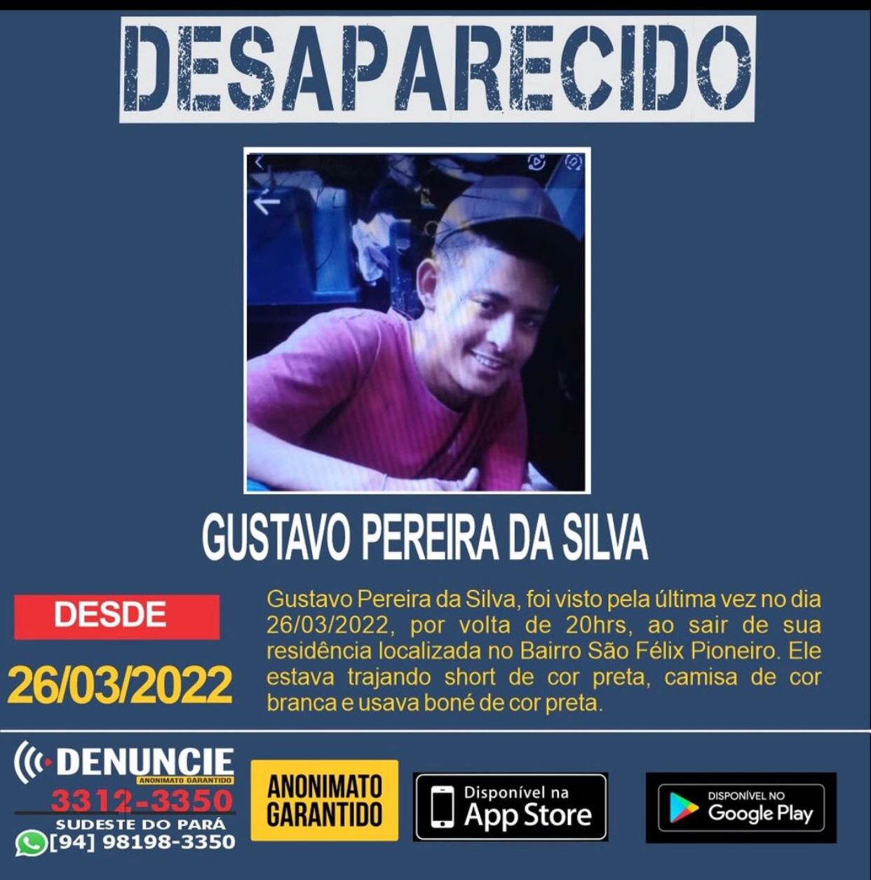 Desaparecido Gustavo Pereira da Silva