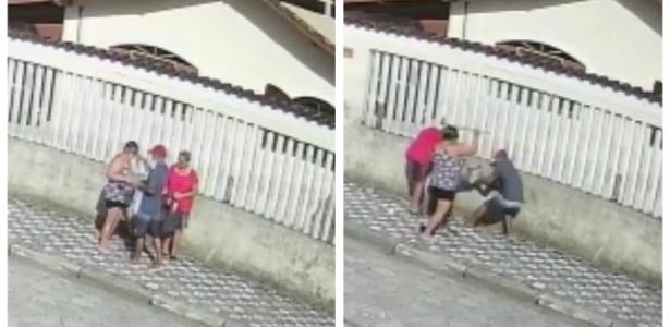 mulher reage a assalto e bate em suspeito com a bengala