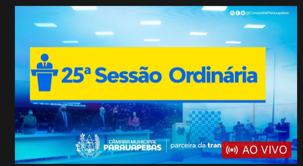 Assista a transmissão ao vivo da sessão ordinária da Câmara Municipal de Parauapebas