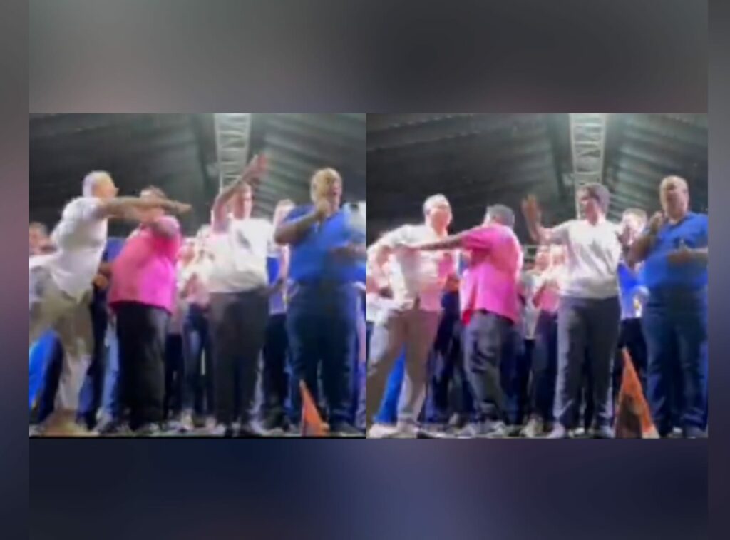 Deputado se irrita com discurso e atira copo em prefeito durante comício no Pará; assista