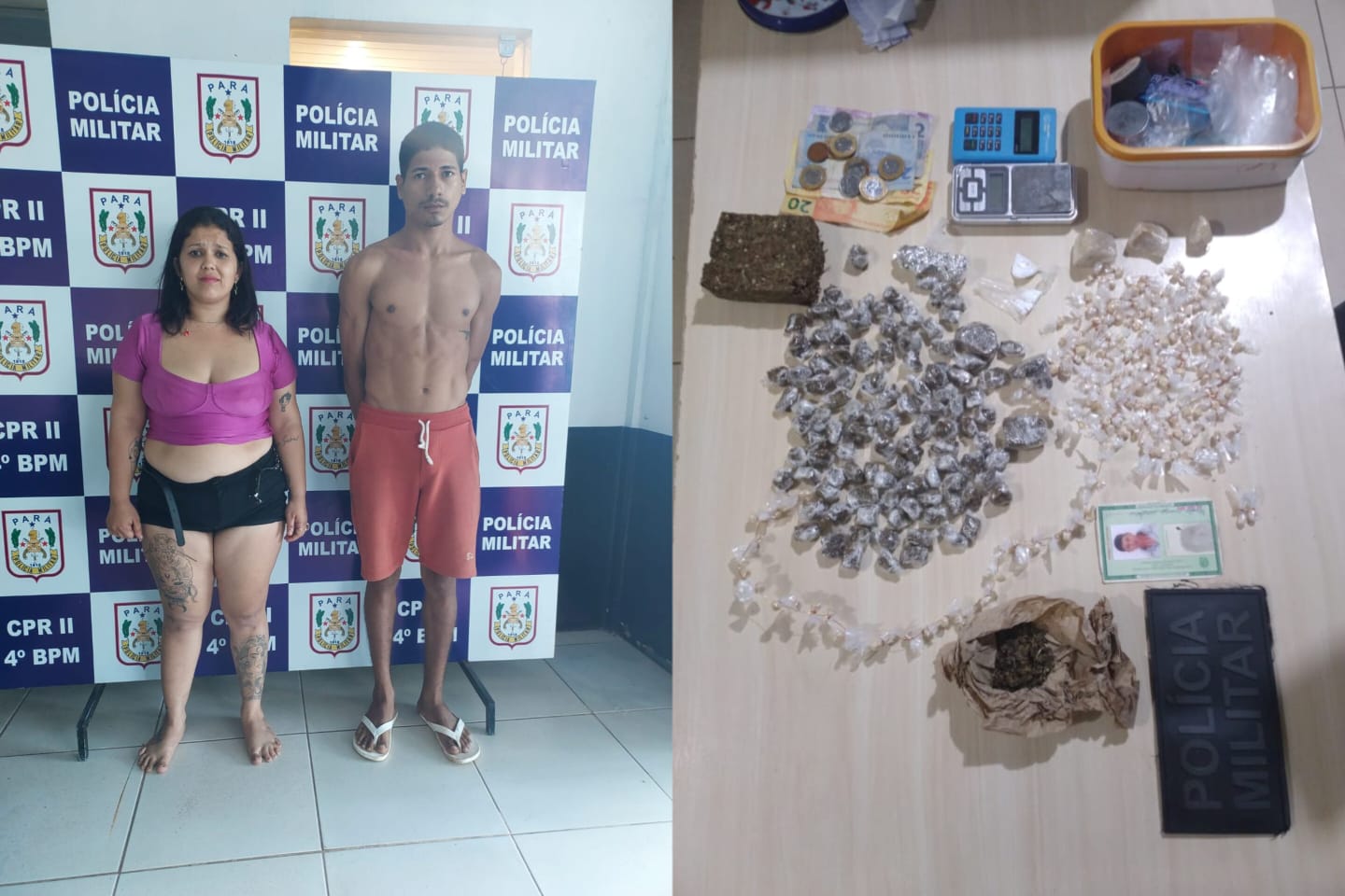 Polícia Militar prende casal por tráfico de drogas em Marabá