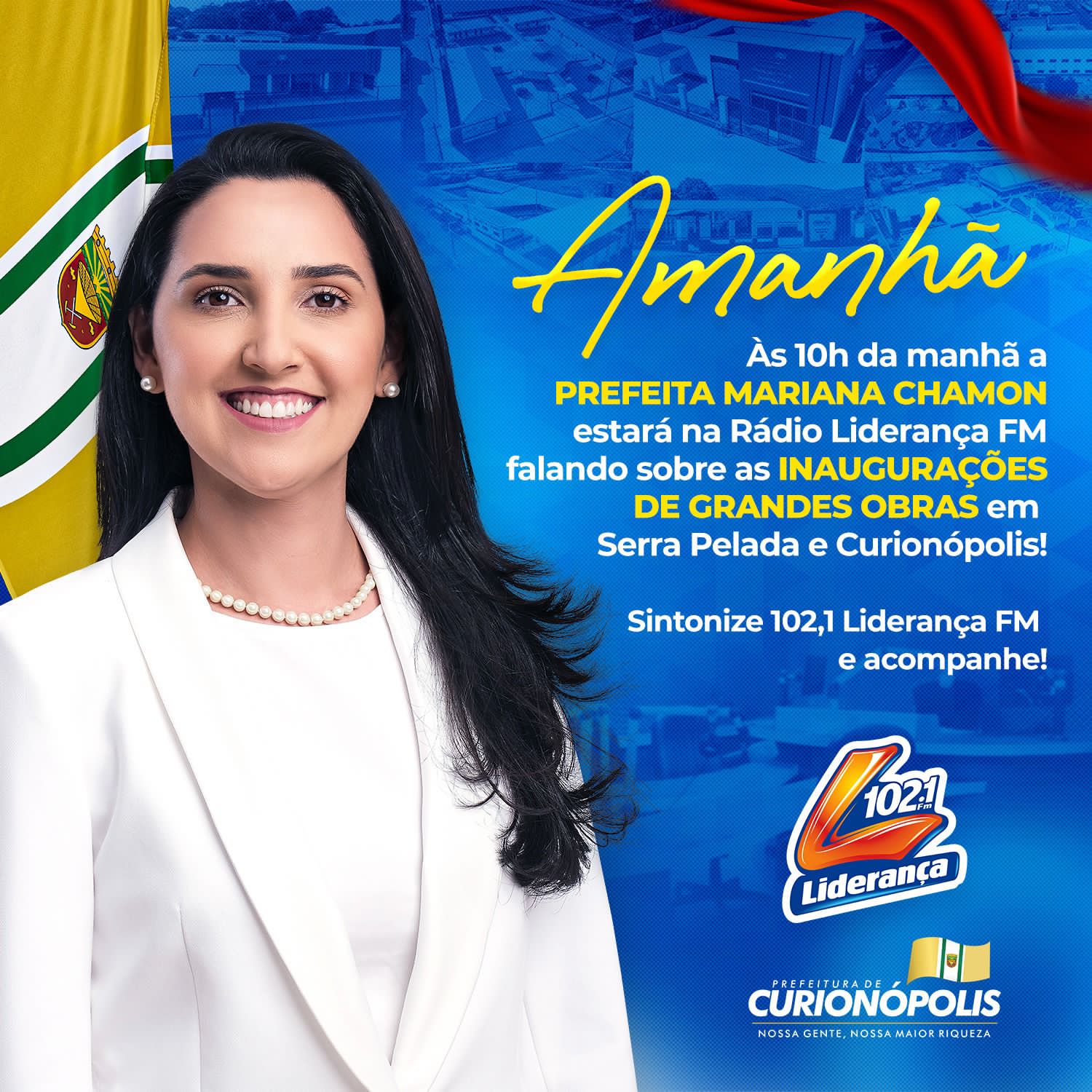 Prefeita Mariana Chamon estará na Rádio Liderança FM nesta quinta-feira (29)