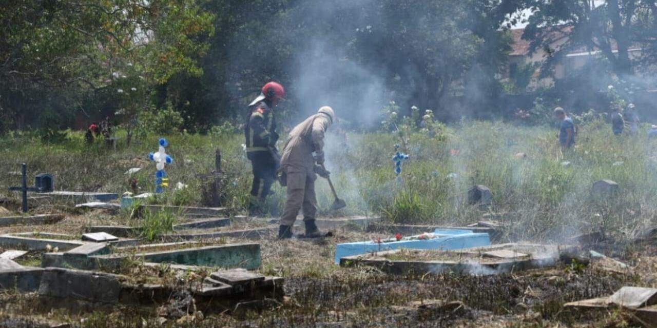 Princípio de incêndio é registrado no Dia de Finados, no Cemitério do Tapanã