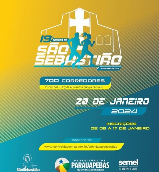 19ª Corrida de São Sebastião será realizada em Parauapebas no próximo dia 20
