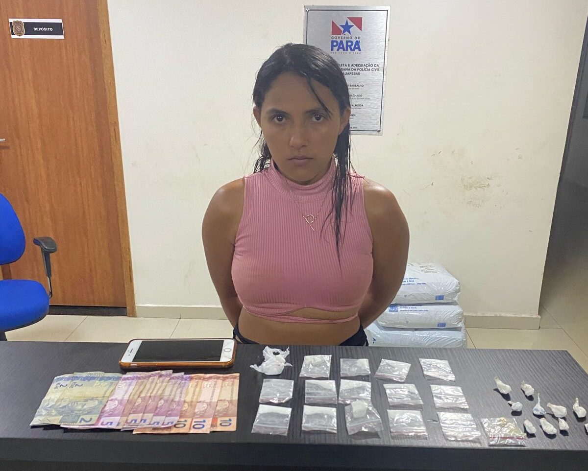 Parauapebas: “Poderosa” do tráfico cai com 24 papelotes de cocaína e crack