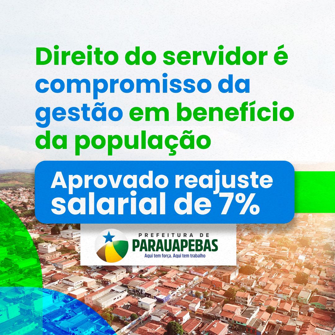 Reajuste salarial dos servidores públicos de Parauapebas é de 7%