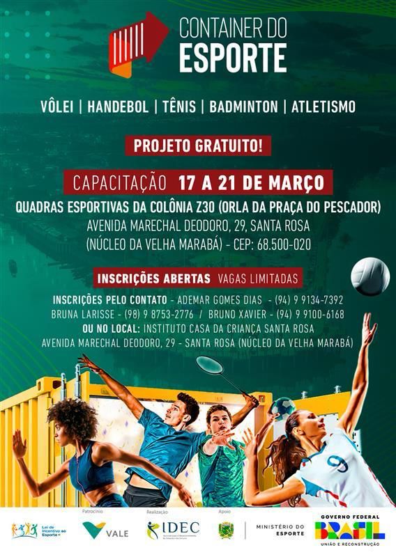 Container do Esporte oferece aulas gratuitas de esporte para crianças em Marabá no Pará