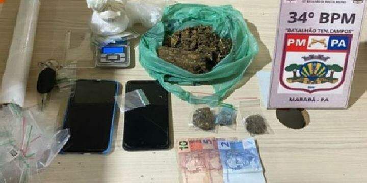 Em Marabá, suspeito é preso após maconha e cocaína serem encontrados em carro de passeio
