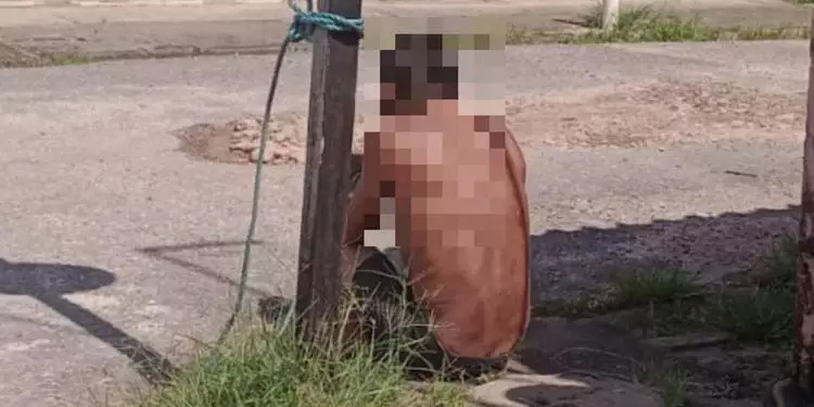 Homem é contido e amarrado por moradores, após tentar assaltar casa