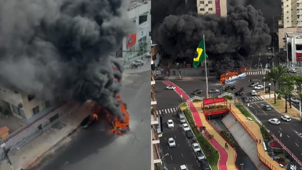 Veículos pegam fogo na Doca, e incêndio provoca fumaça densa e escura em Belém