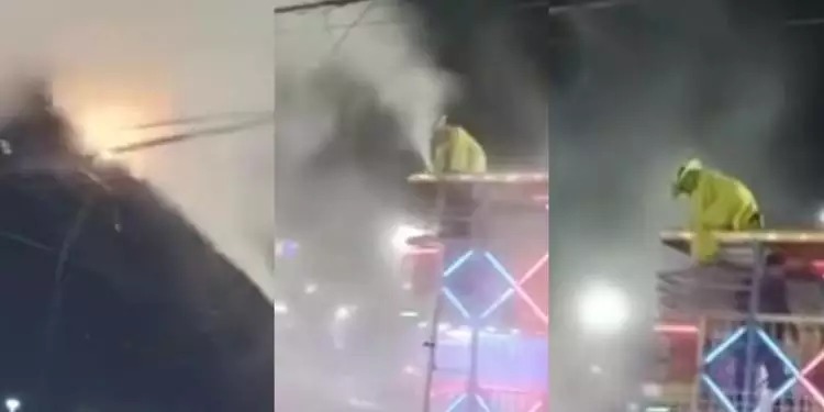 Belém: ‘Máscara’, da Carreta Furacão, apaga princípio de incêndio na Doca