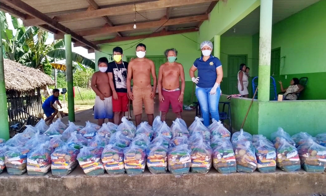 Prefeitura entrega 580 kits alimentação para estudantes das aldeias Xikrin