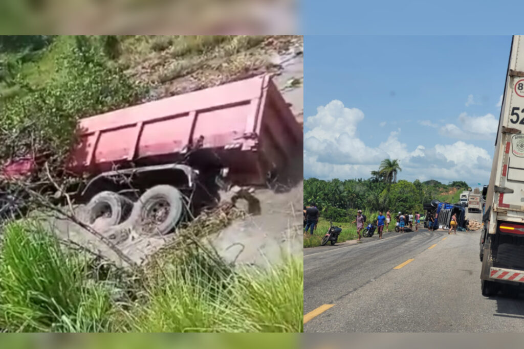 acidente dois caminhões deixa uma pessoa morta na BR-010 no Pará