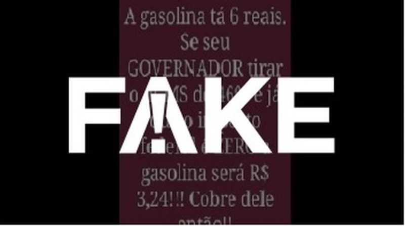 É #FAKE cartaz que diz que imposto federal sobre gasolina é zero