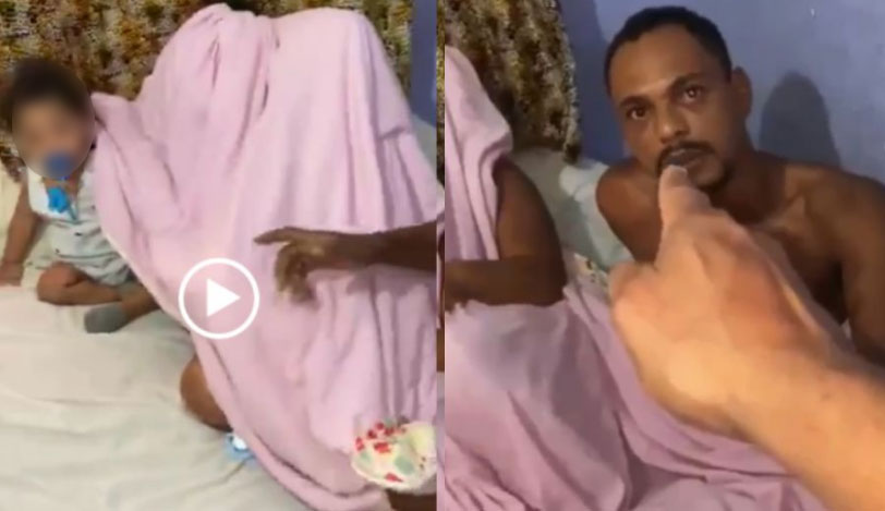 Homem  flagra esposa e amante na cama com o filho de 2 anos