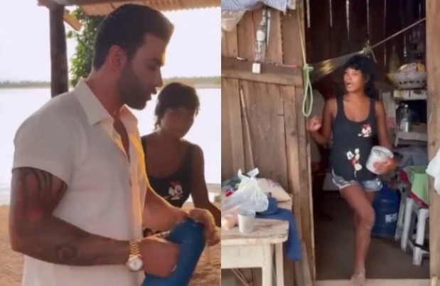 Fã ribeirinha é surpreendida no café da manhã por Gusttavo Lima