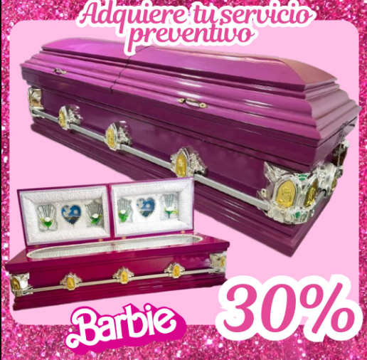 Funerária lança caixões com temática da Barbie