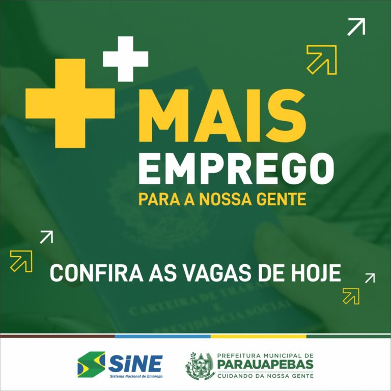 Mais de 50 vagas de emprego nesta quinta-feira, 09 são oferecidas pelo SINE em Parauapebas