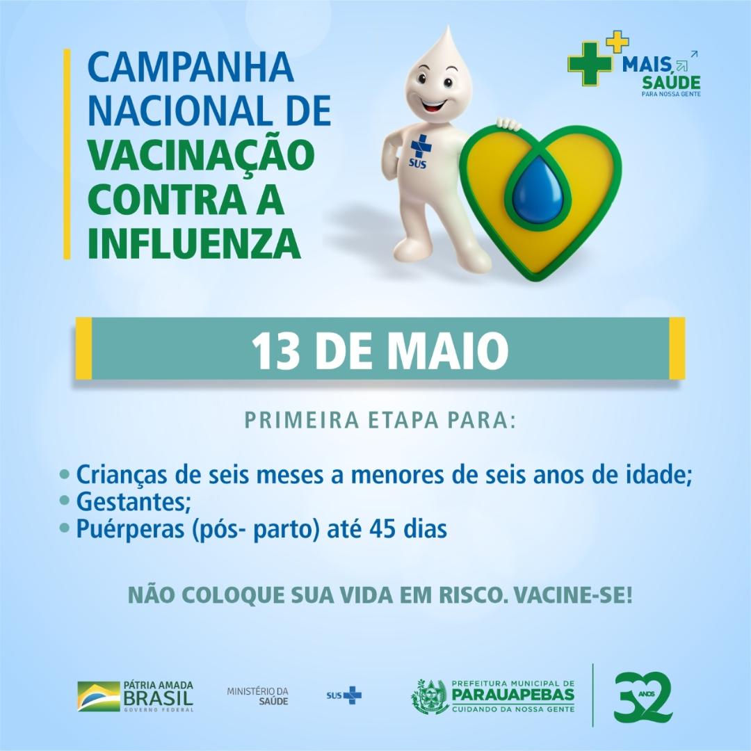 Começou terceira fase da campanha de vacinação contra a gripe, em Parauapebas