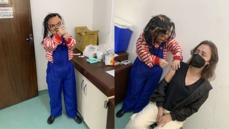 Vídeo: adolescente viraliza ao ser vacinada pela ‘enfermeira Chuck’ contra a covid-19