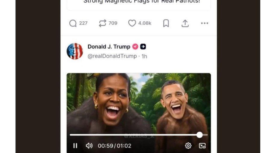 Post racista de Trump com Obama gera revolta