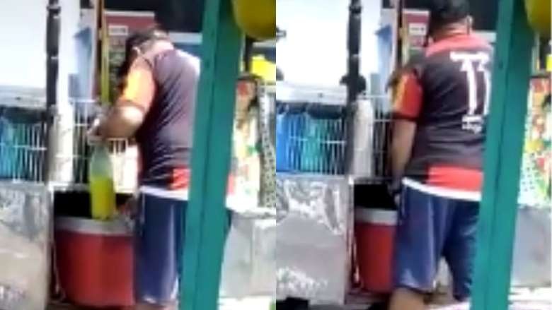 Vídeo: Vendedor de lanche faz xixi em copo e lava dentro de cooler de suco em Icoaraci