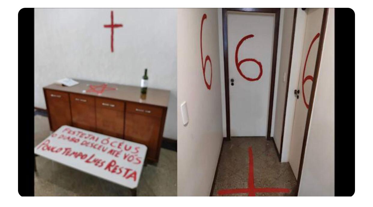 Caso macabro: encontrado símbolo satânicos no apartamento onde filho matou os pais