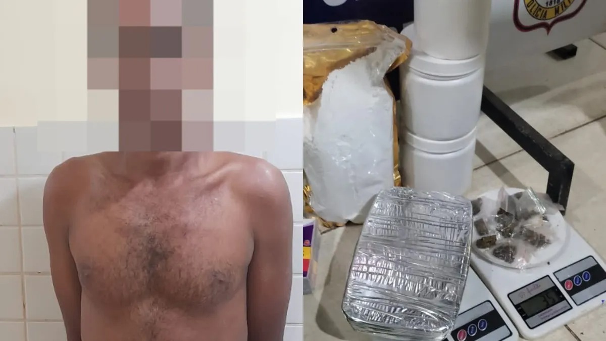 Polícia apreende suspeito com drogas, em Marabá