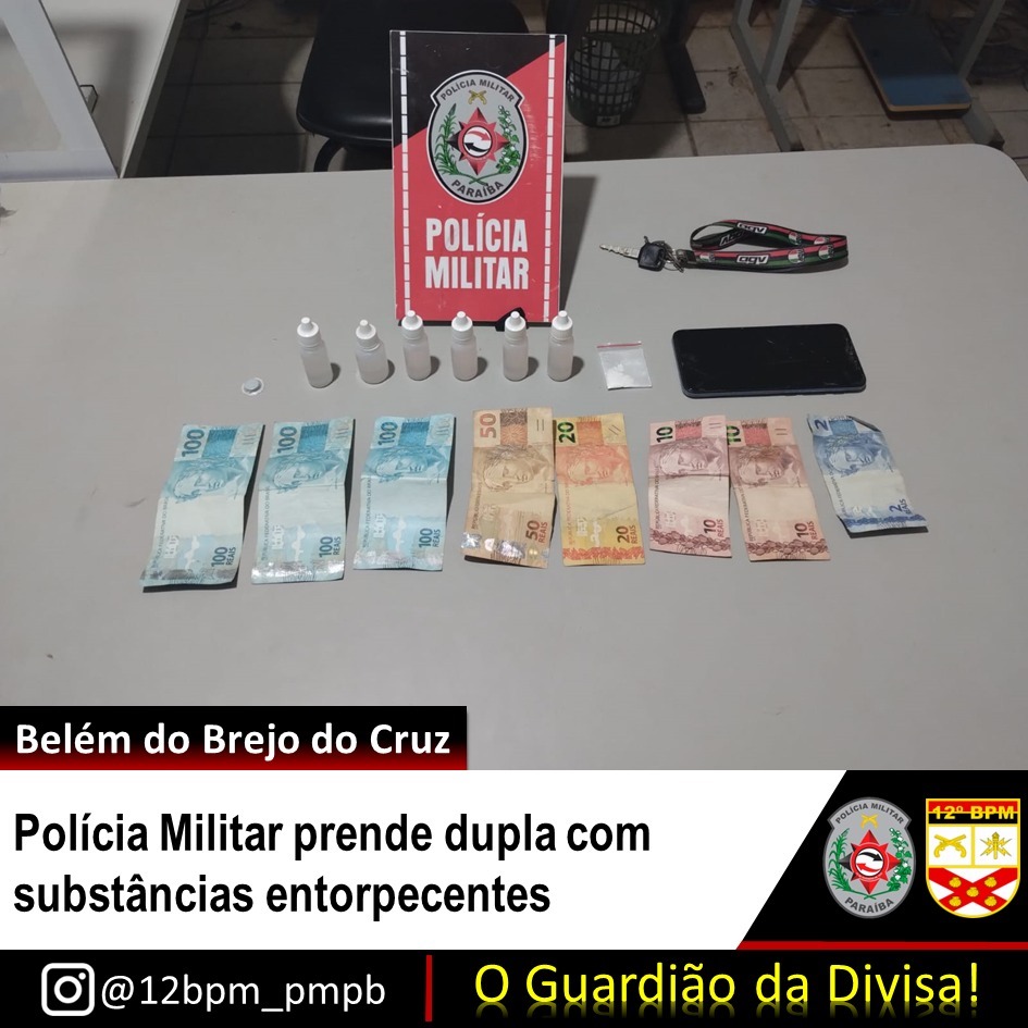 Polícia Militar prende dupla com substâncias entorpecentes