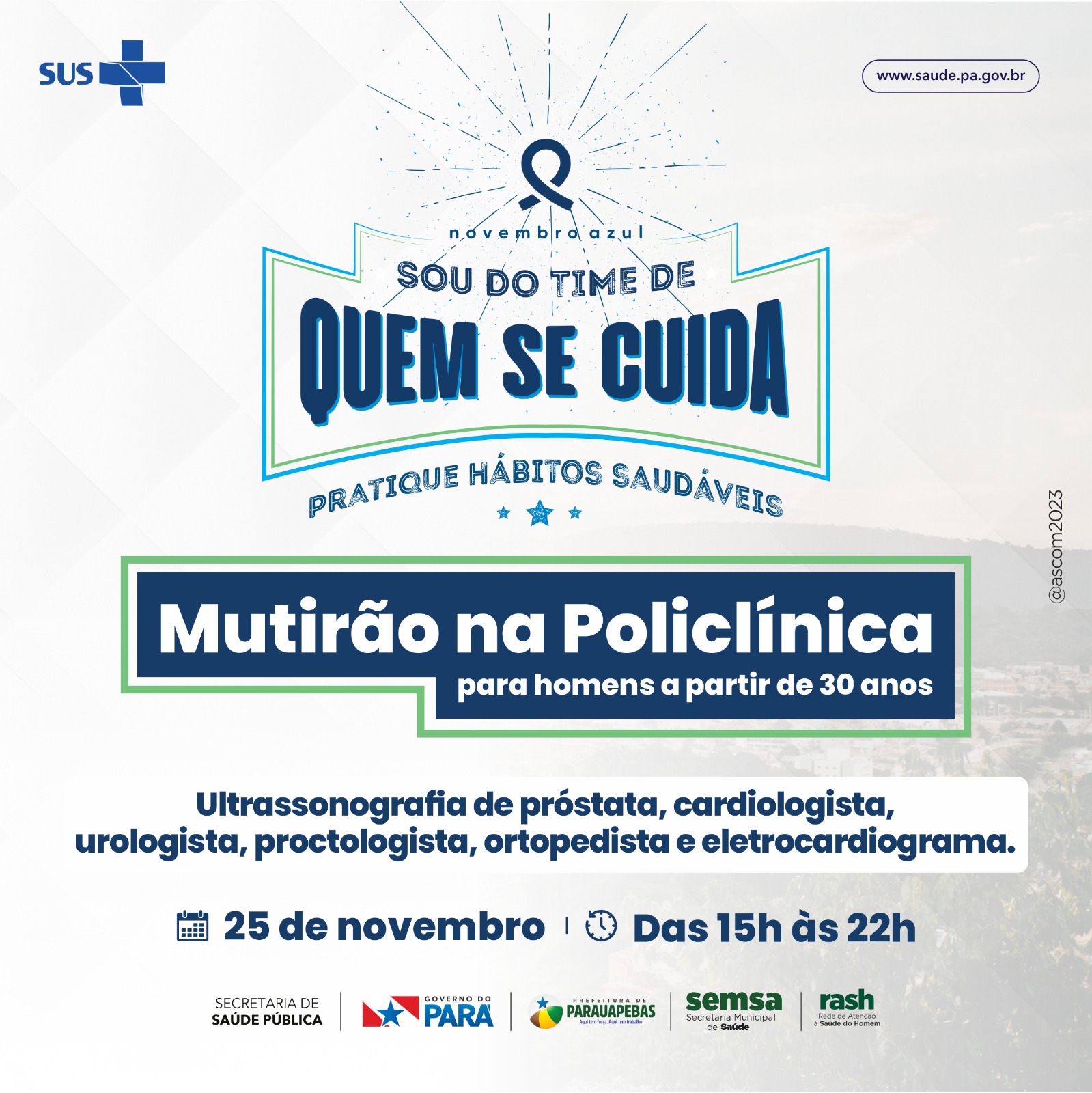 Novembro Azul: Parauapebas terá Dia D no mês de prevenção ao câncer de próstata