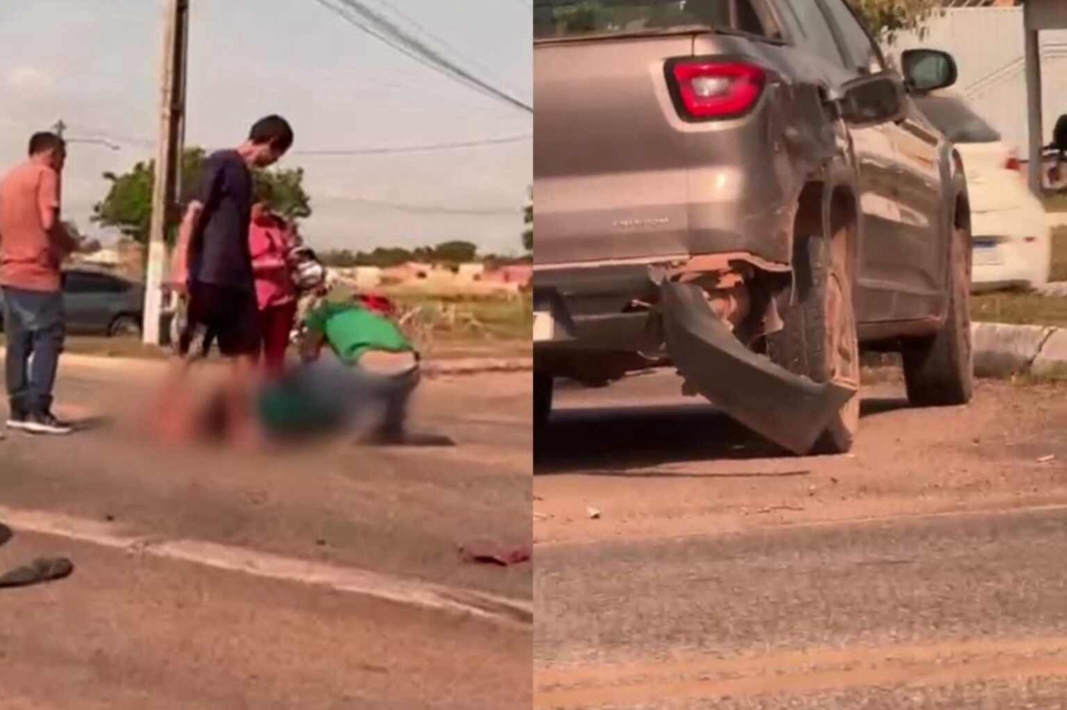 Motociclista fica ferido após colidir com carro no Bairro São Félix III em Marabá