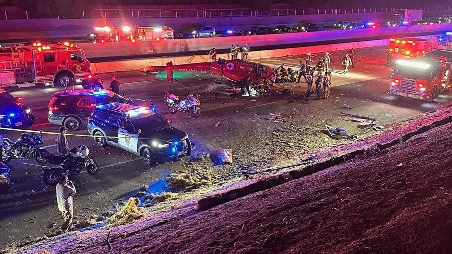 Três pessoas ficam gravemente feridos em queda de helicóptero