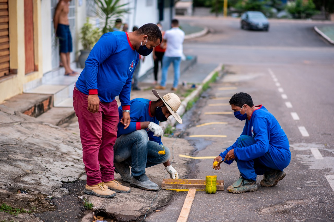Prefeitura demarca filas nas agências bancárias de Parauapebas
