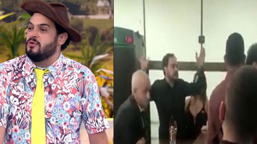 Matheus Ceará arma barraco e fica de cueca em evento