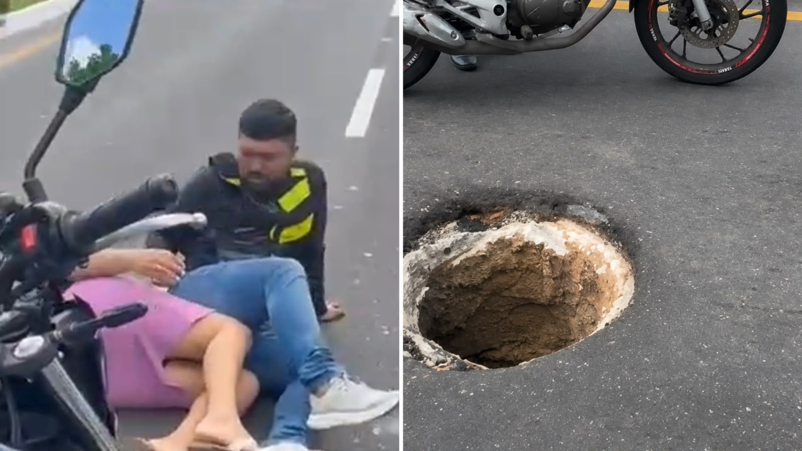 Motociclista sofre acidente após cair em bueiro aberto na Avenida Júlio César, em Belém