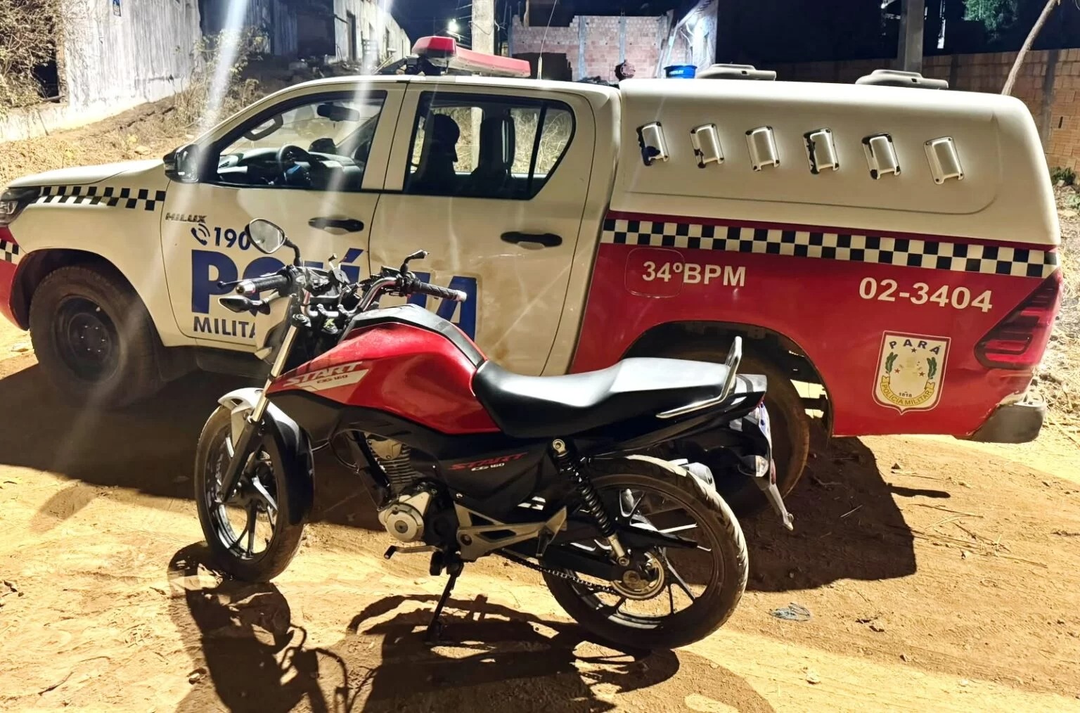 PM recupera motocicleta minutos após furto em Marabá